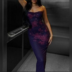 Women Lace patchwork maxi dress